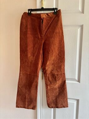 Vintage Via Accenti Cowboy Rust Leather Pants (28 Inch Waist S)